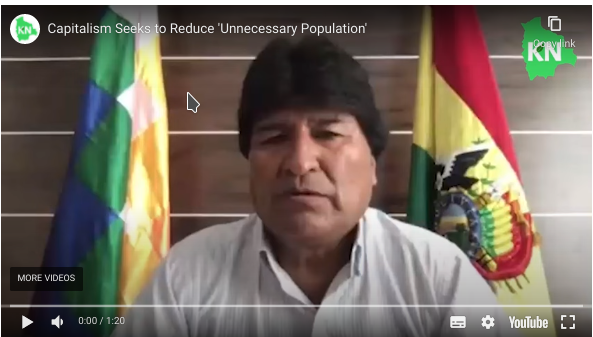Evo Morales: “Policy of the New World Order, is planning for the reduction of the “superfluous population”